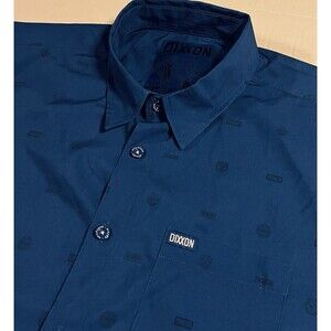 DIXXON Flannel Company Executive Performance Blue Short Sleeve Shirt XL Grunge